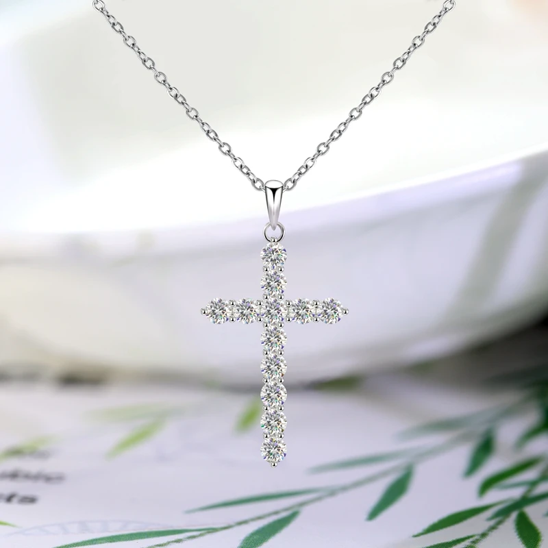 S925 Sterling Silver Chain D VVS1 Moissanite Stone 3mm Necklace Fine Jewellry