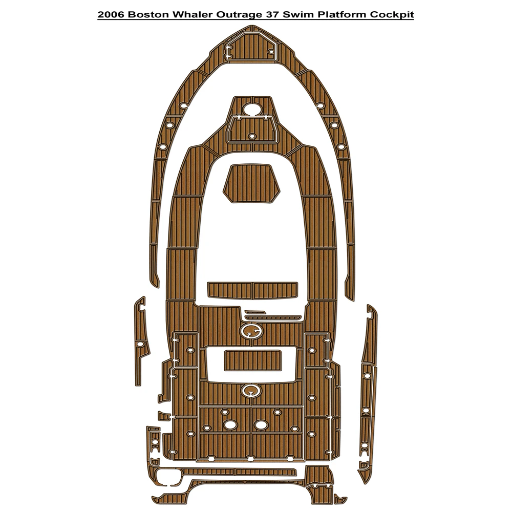 

2006 Boston Whaler Outrage 37 Swim Platform Cockpit Pad Boat EVA Foam Faux Teak Deck Floor Mat SeaDek MarineMat Self Adhesive