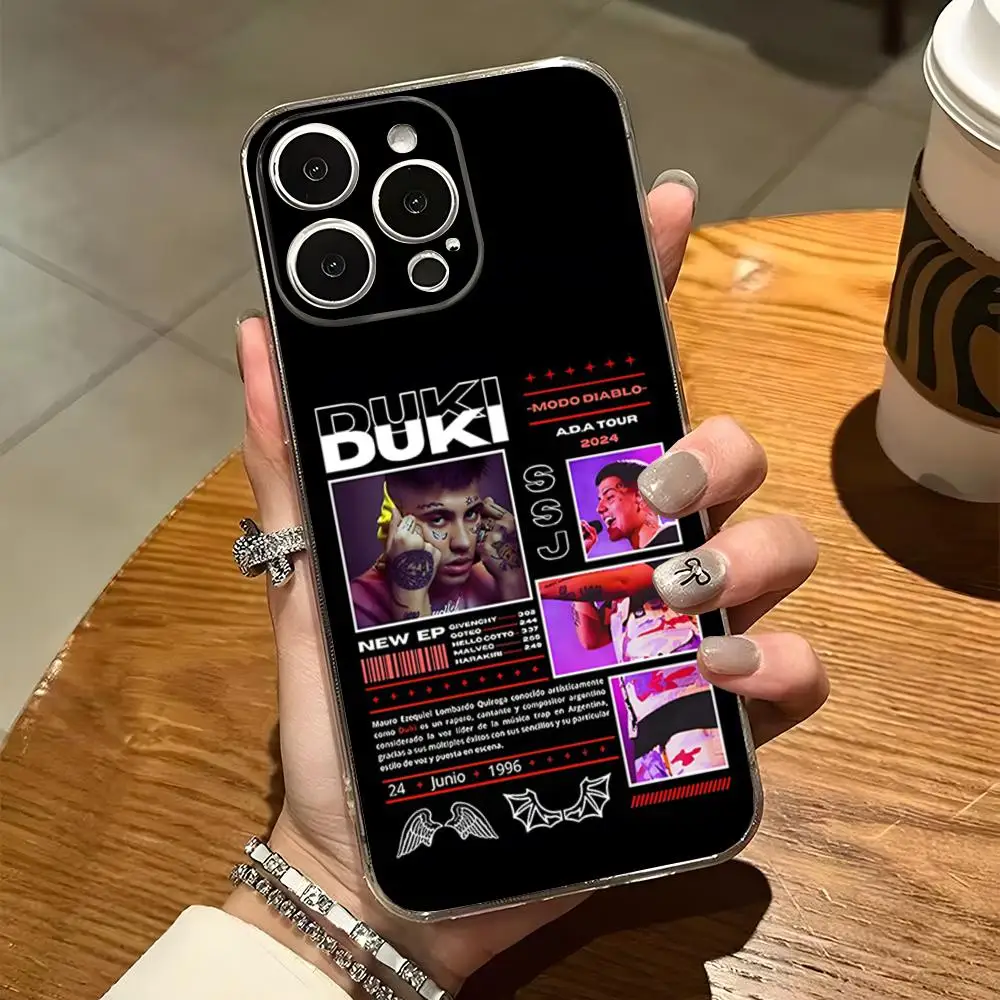 Duki Rapper Antes De Ameri Phone Case For Iphone 15 Pro Max 14 16 Plus 11 12 Mini 13 Pro 7 8 X XR XS SE Transparent Back Cover