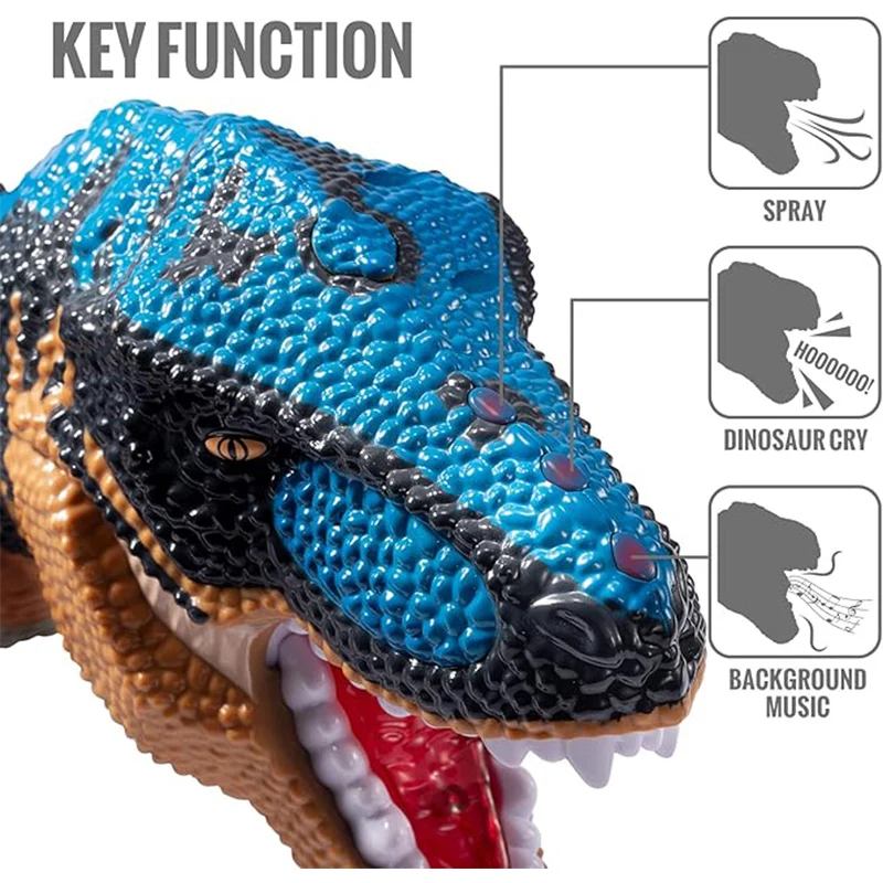 티라노사우루스 장난감, 점보 티라노사우루스 렉스, 미스트 스프레이, 조명 및 소리, 4 공룡 및 6 미니 공룡 저장, 3-7 세
