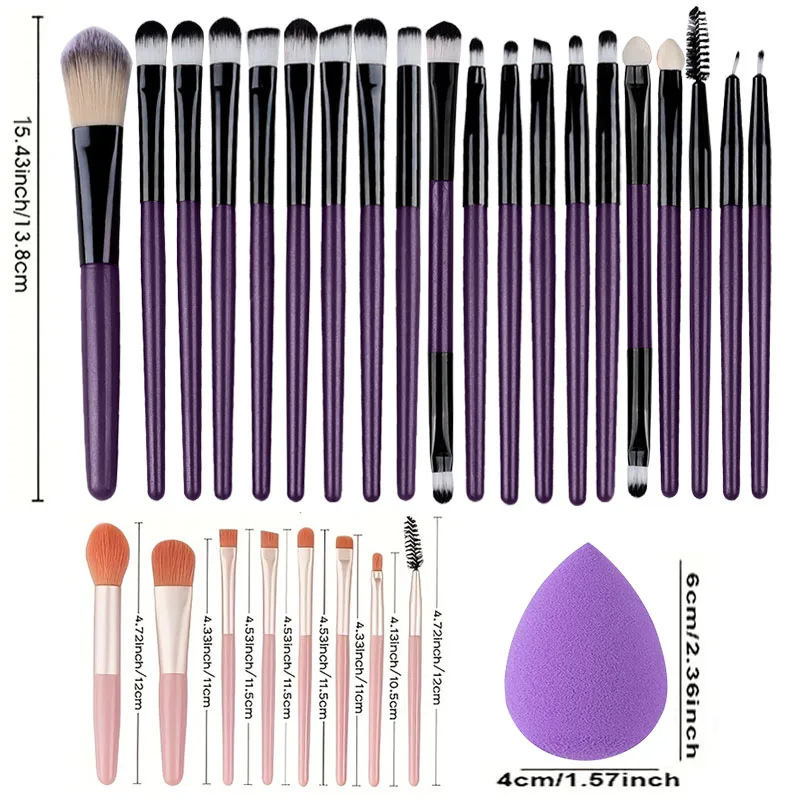 8/20 pezzi set di pennelli per trucco pennelli professionali per fondotinta in polvere pennelli per ombretto manico in plastica pennello morbido sintetico kit per trucco