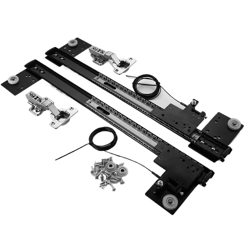 For Hidden Swing Door Track Cabinet Wardrobe Plug-in Folding Telescopic Hidden Swing Door Hardware Accessories