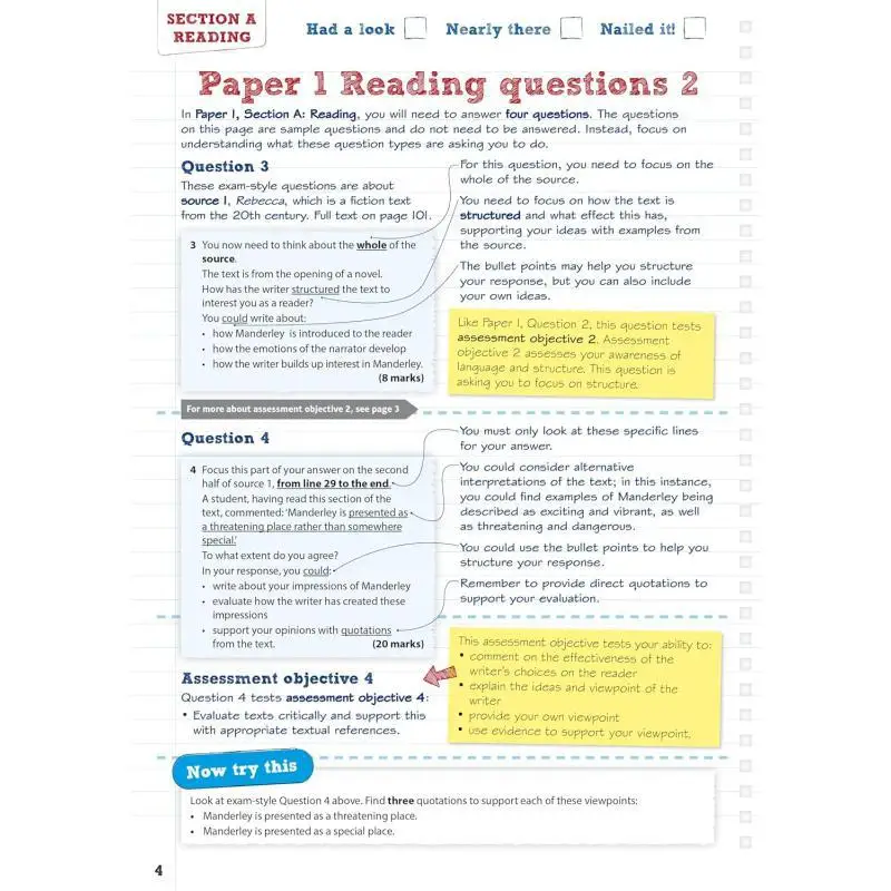 دليل مراجعة اللغة الإنجليزية من Pearson REVISE AQA GCSE بما في ذلك مراجعة عبر الإنترنت للامتحان 2025 و2026 9781447988052