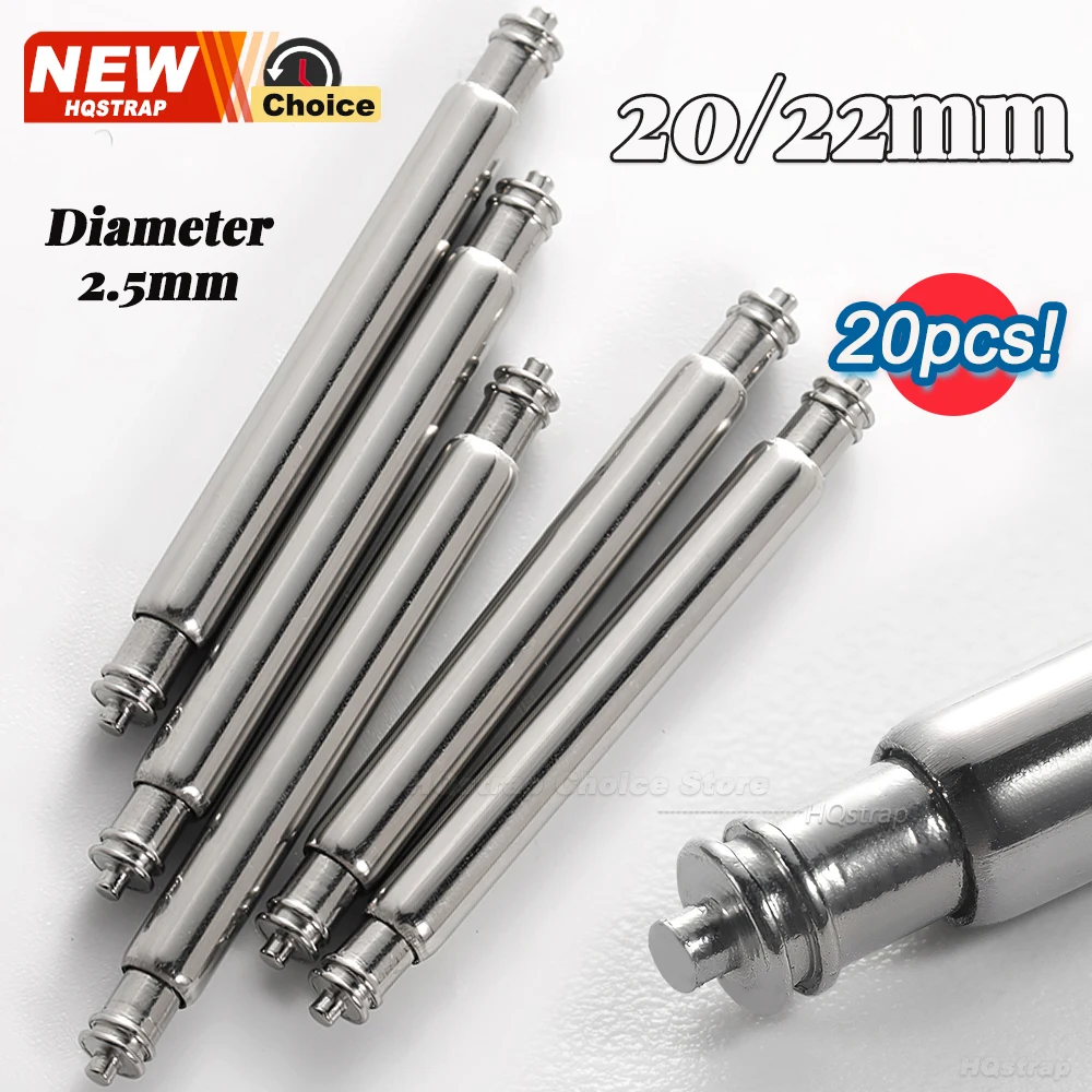 10/20pcs Strap Spring Bar Diameter2.5mm for SKX007 SKX009 for Turtle Watch Bracelet 20mm 22mm Band Link Pins Stainless Steel