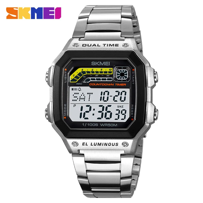 Skmei Men Military Countdown Chrono Stopwatch Wristwatch 5Bar Waterproof Alarm Clock Back Light Digital Sport Watch Reloj Hombre