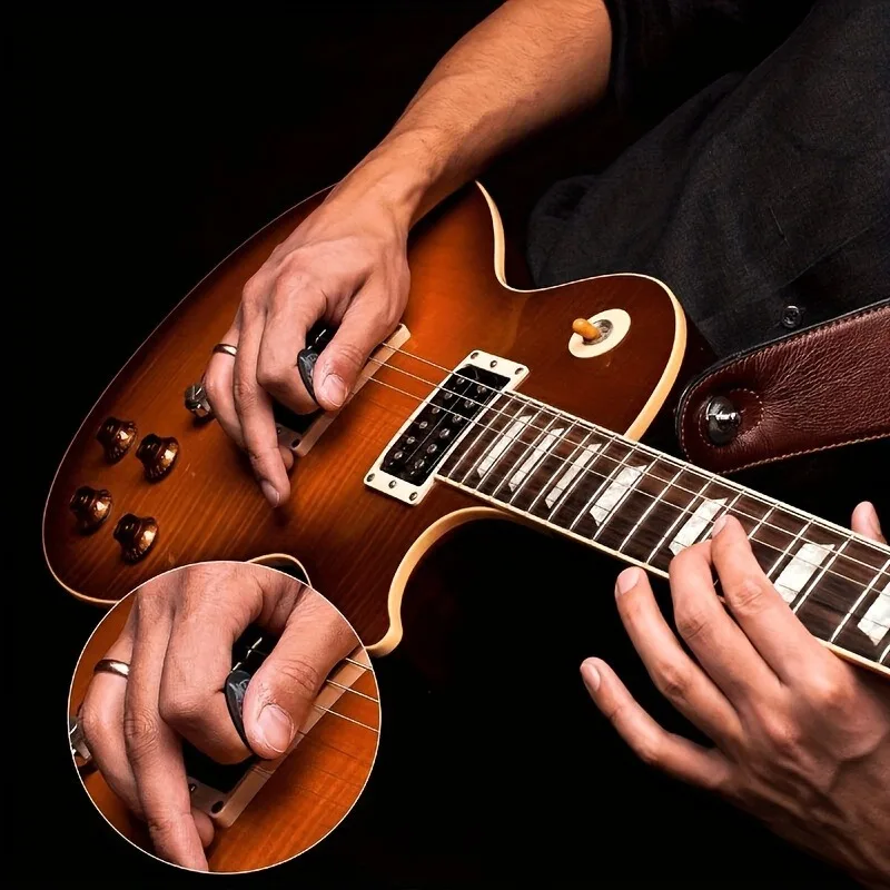 6-delige originele geluidsplectrums, dubbelzijdig bedrukte ukelele gitaarvingergranaatscherven, sleutelhangerholster, cadeau voor muziekliefhebbers