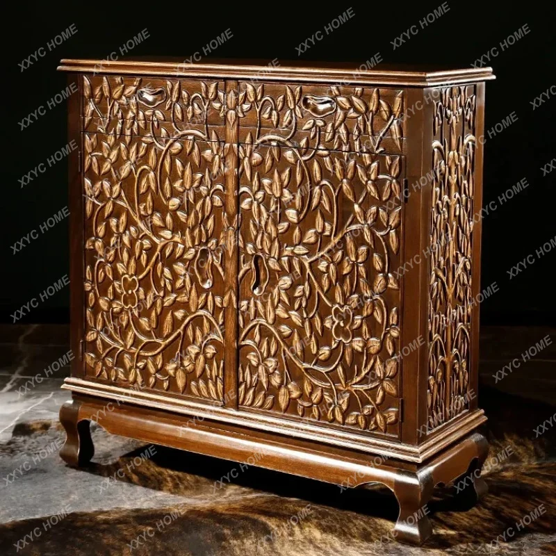 XX Solid wood locker, living room against the wall, narrow cabinet, foyer decorative entrance cabinet