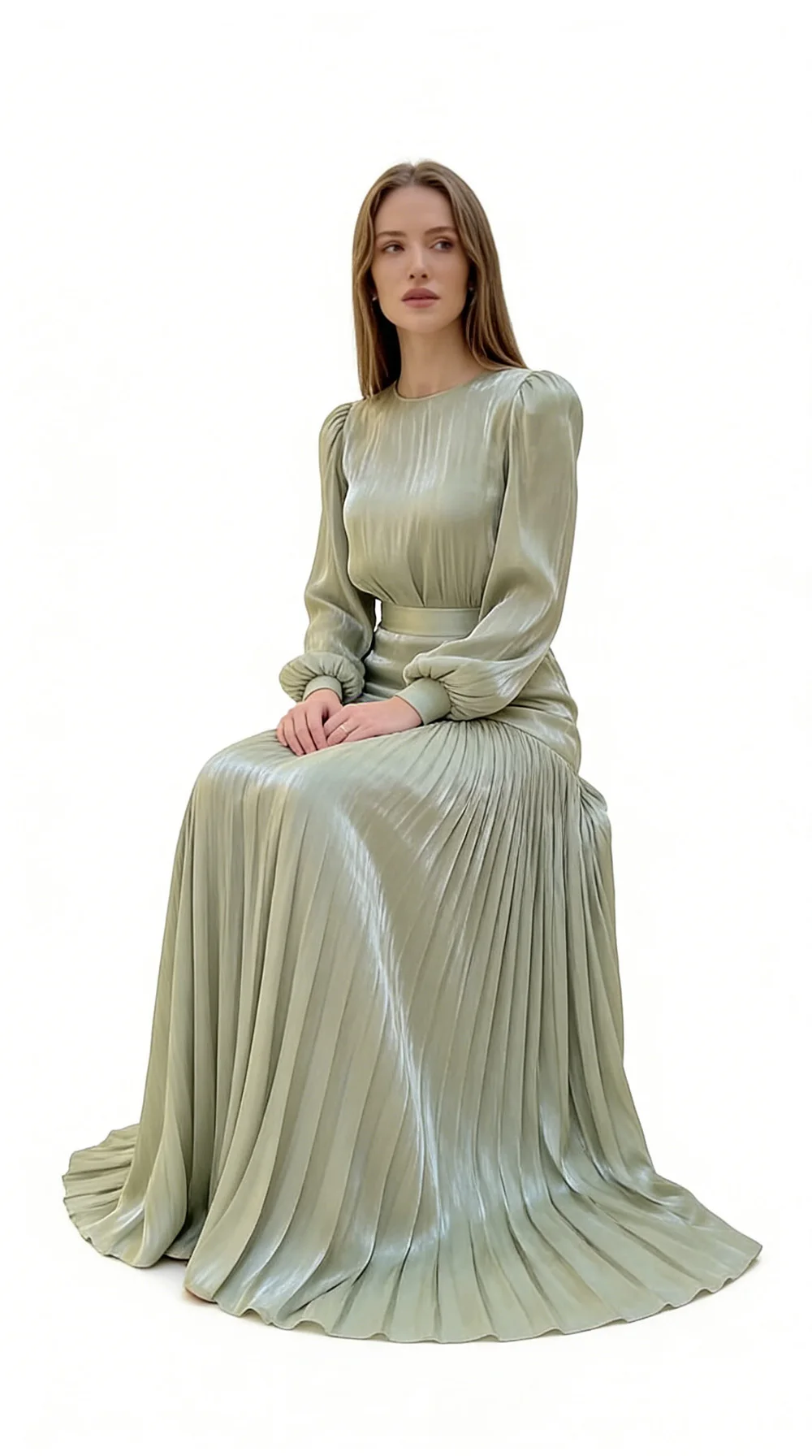 

2026 Spring Muslim Dress Abaya Casual Kaftan Women Long Sleeve Pleated Sundress Robe Marocain Femme Ramadan IsIamic Clothing New