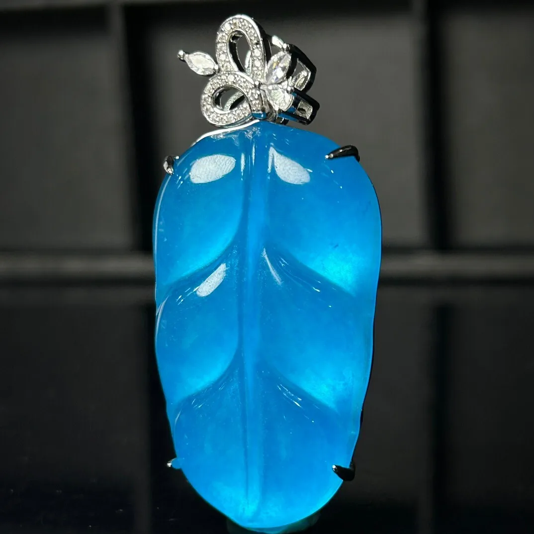AAA Real Nature high Ice Blue Jade Jadeite Carved Pendant & Necklaces