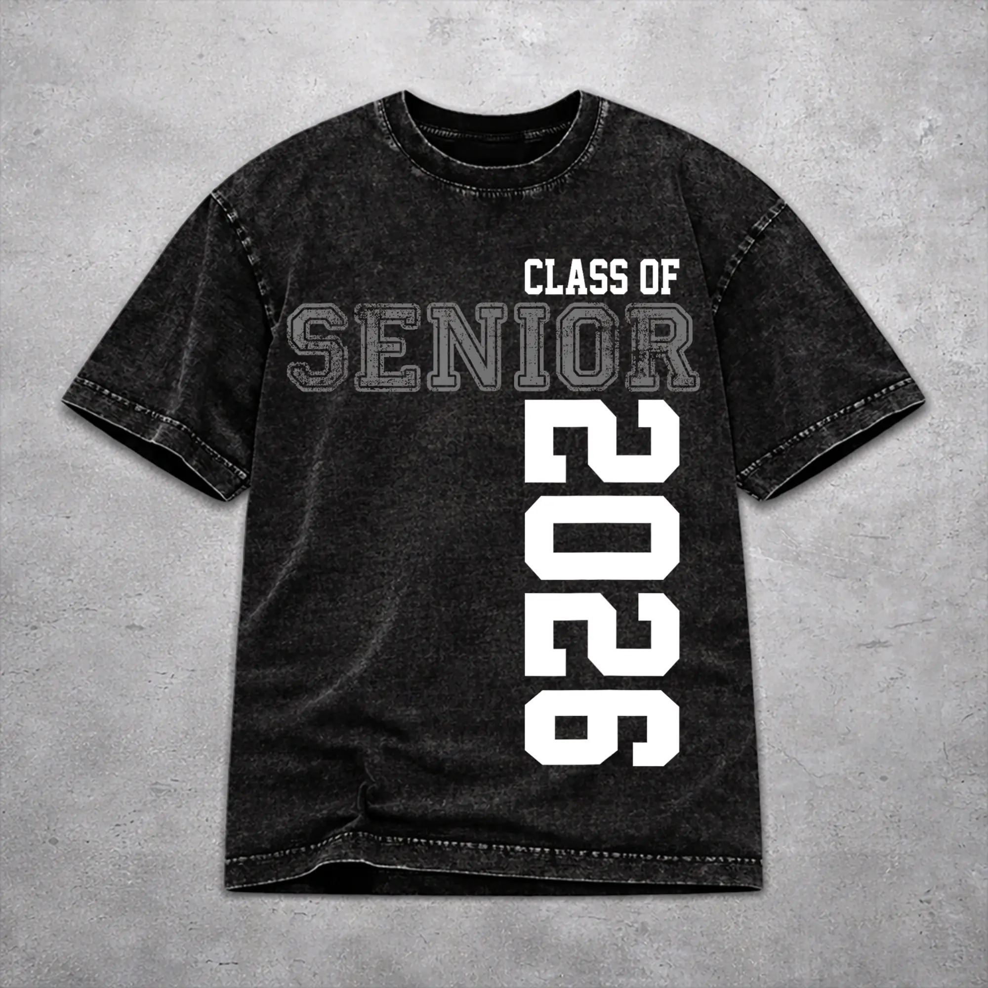Casual Women Men Class of 2026 Senior Graduation Tee Shirt Oversize Washed  T Shirts Tops