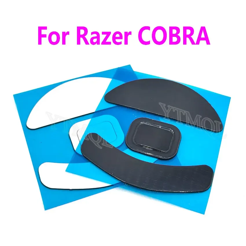 1Sets Mouse Feet Skates For Razer COBRA Wired Version Replacement Glide Feet Pads White Black Mouse Sticker Connector view 3