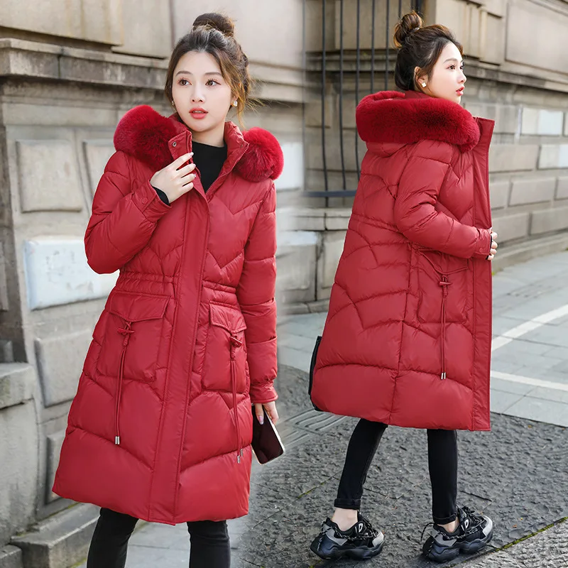 Winter Down Cotton Snow Wear Overcoat Thicke Warm Jackets New Loose Cotton Padded Coat Winter Hooded Long Parkas Women Outerwear