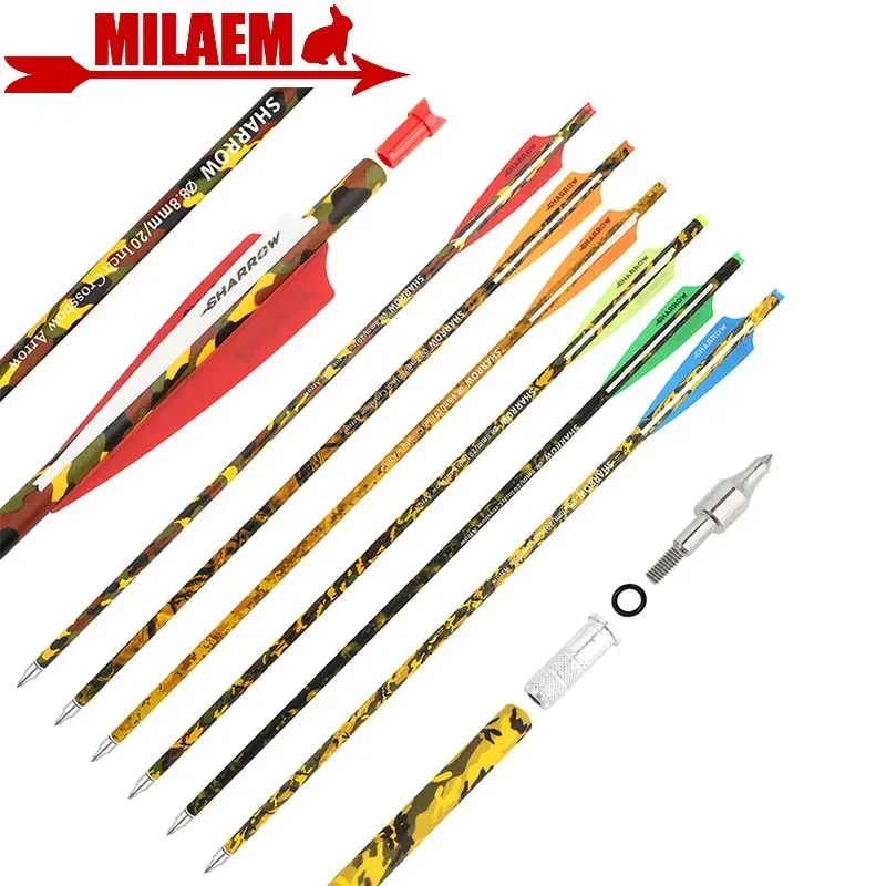 

12pcs 16/17/18/20/22inch Archery Arrows Bolts Carbon Arrow 125gr Arrowhead OD8.8mm Arrow Shaft Hunting Bow Shooting Accessories