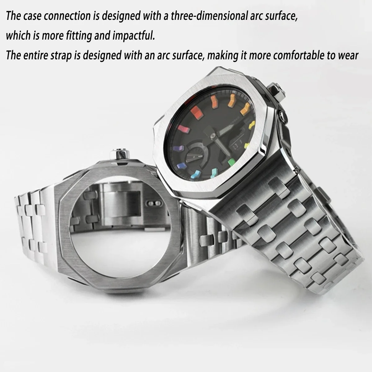 Gen5 NUOVO Kit Mod Per Casioak GA2100 GAB2100 Acciaio Inossidabile Lunetta In Metallo Gomma Cinturino In Metallo per Casioak GA2110 custodia Con Viti