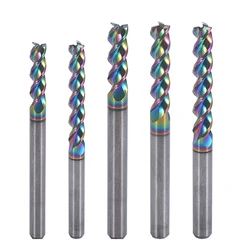 1Pcs HRC56 1mm-12mm DLC Coating 3 Flutes U Slot Spiral Milling Cutter Tools Alu End Mill for Aluminum alloy