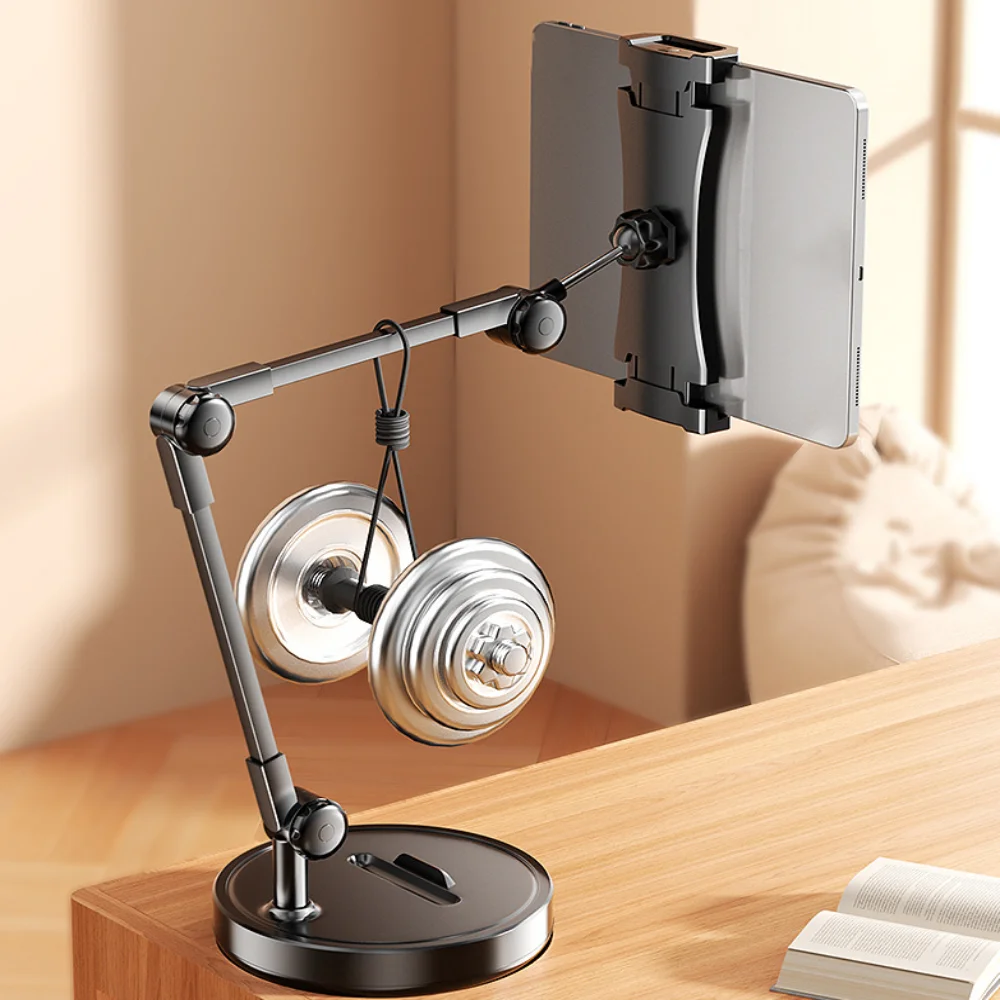 Adjustable Height Telescopic Phone Stand 360° Rotate Stable Base Tablet Stand Universal Metal Desktop Phone Holder