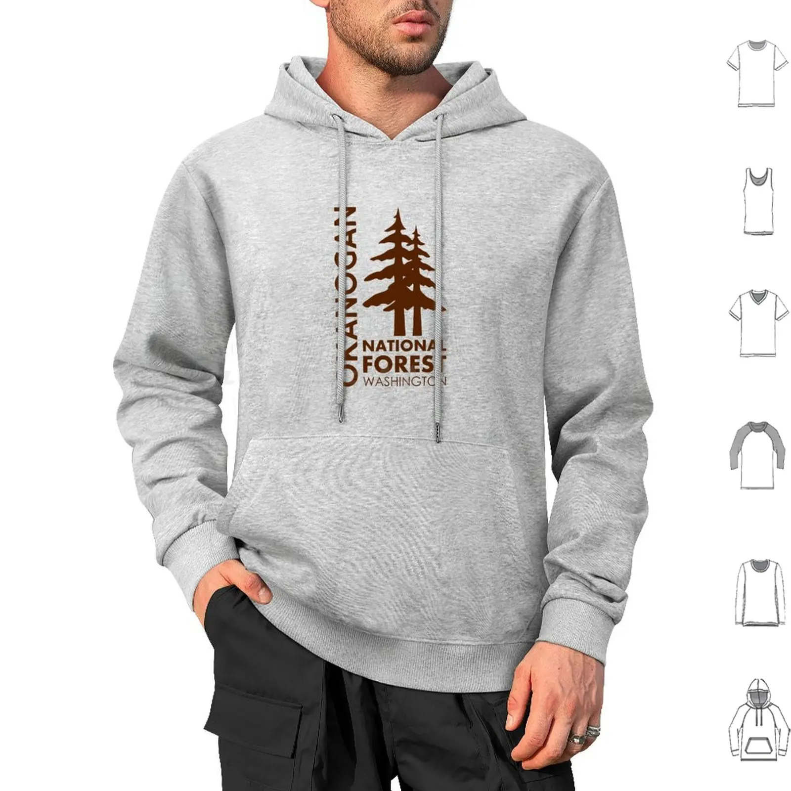 Okanogan National Forest Washington Pines Hoodies Long Sleeve Okanogan National Forest Washington Trees Forest Wildlife