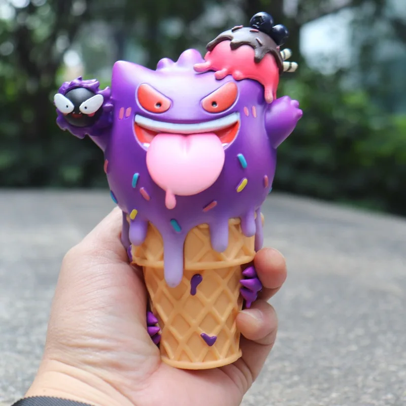 Pokemon Cone Ice Cream Series Anime Cute Figures Pikachu Gengar Psyduck Snorlax Kawaii Doll Pvc Collect Model Ornament Toys Gift