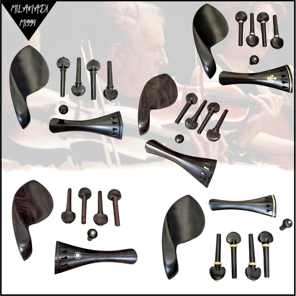 4/4 accessories Ebony Violin Fitttings Violin Tailpiece Violin Chinrest Violin Pegs Violin Endpin Fiddle Parts