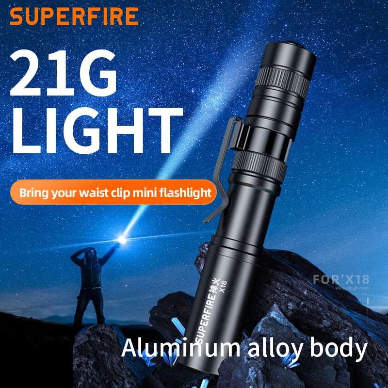 SUPERFIRE X18/L28 Pen Light Mini LED Flashlight Pocket Portable  Handheld Torch for Camping Fishing Emergency EDC Lantern