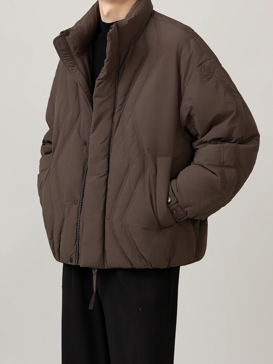 

Korean Sle Casual High ade 90 White Du down ort Puffer Jaet Men Loose Warm Thi Winter New Outerwear