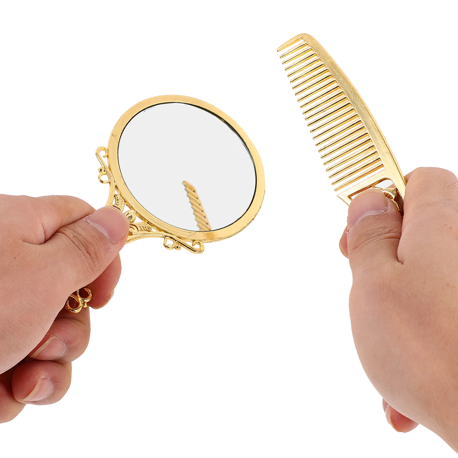 

Handle Mirror Comb Set Combs for Women Make up Small Vanity Compact Makeup Portable