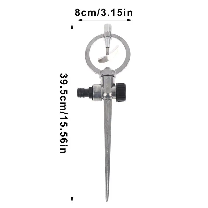 △1/2'' Aluminum Alloy Butterfly Head Irrigation Sprinkler 360° Rotary Garden Lawn Field Landscape Agricultural Greenhouse Nozzle