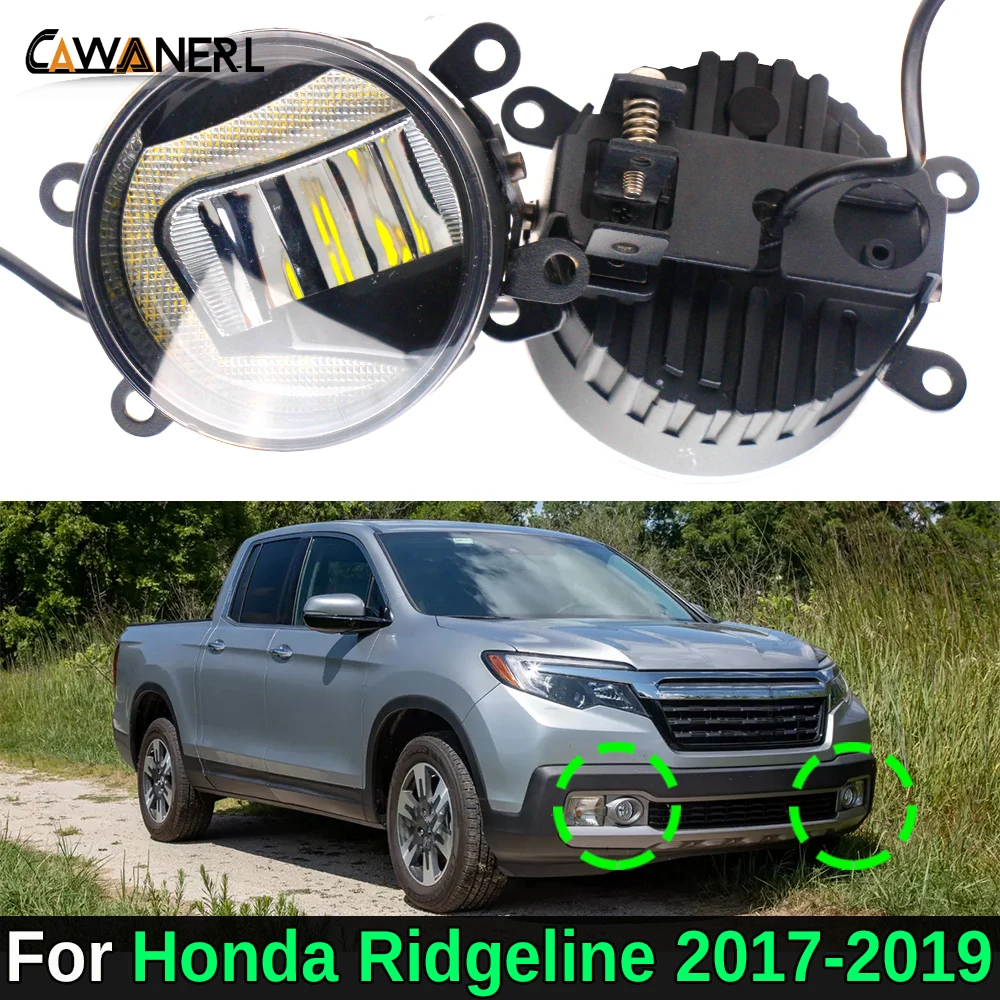 2 Pieces 2IN1 30W Truck Canbus LED Fog Light with Daylight DRL Function For Honda Ridgeline 2017 2018 2019