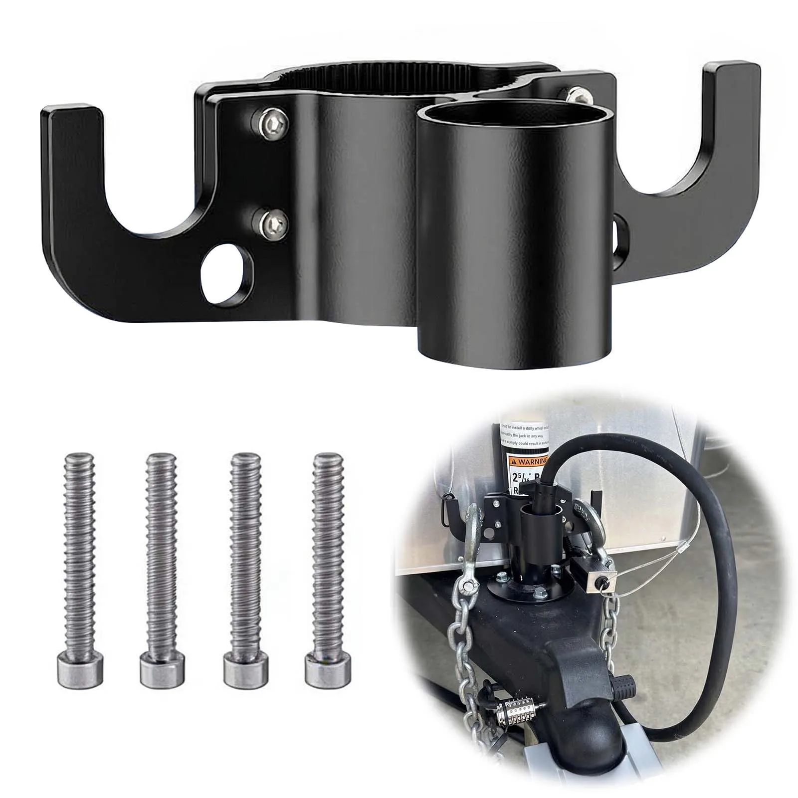 Aluminum RV Towing Chain Organizer 7-Way Plug Organizer Cable Wire Harness Holder Trailer Chain Organizer Metal RV Accessories