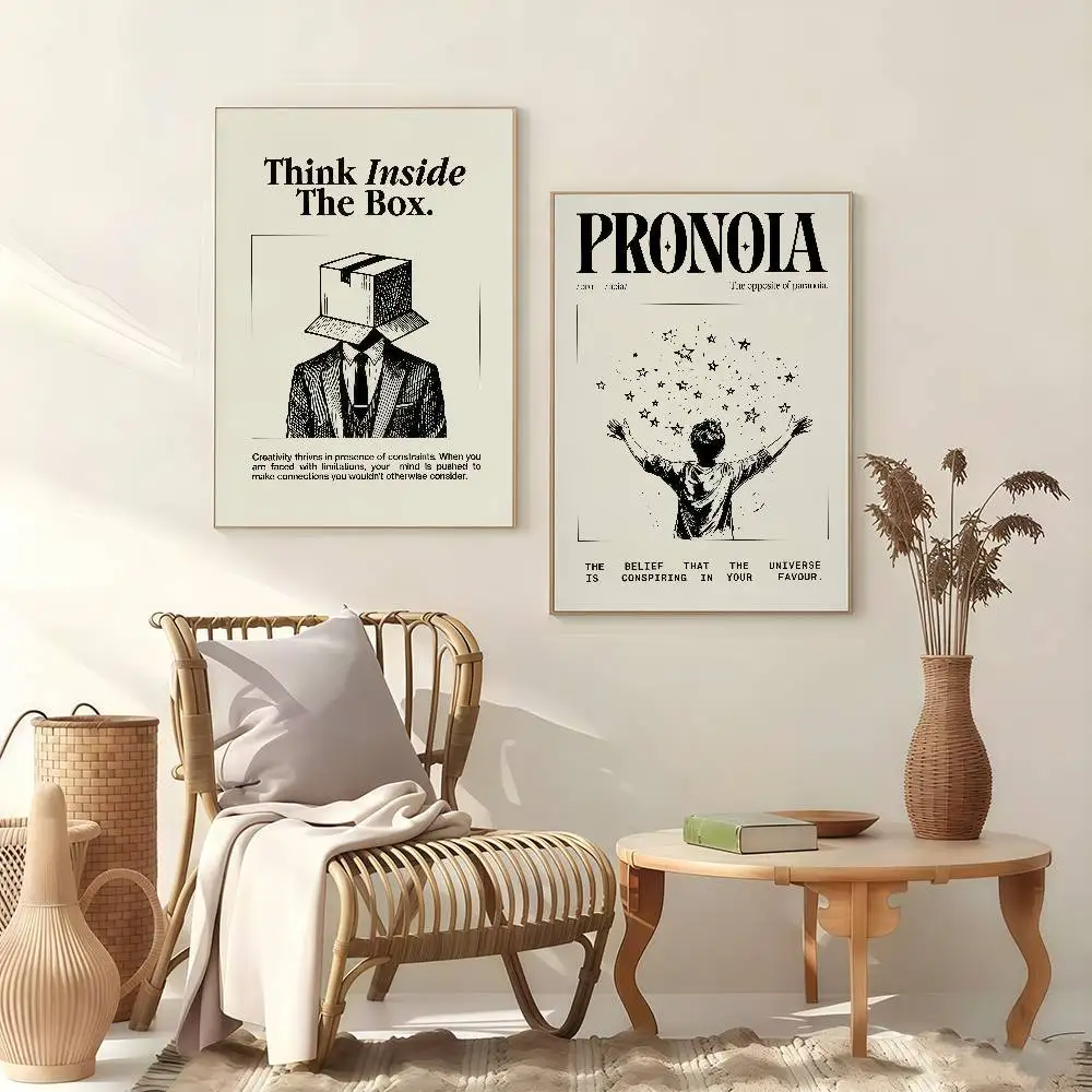 Home Decor Life Attitude Quotes Poster Stickers Art Print Retro Vintage Wall Decor HD Living Room Home Office Gift Occasion