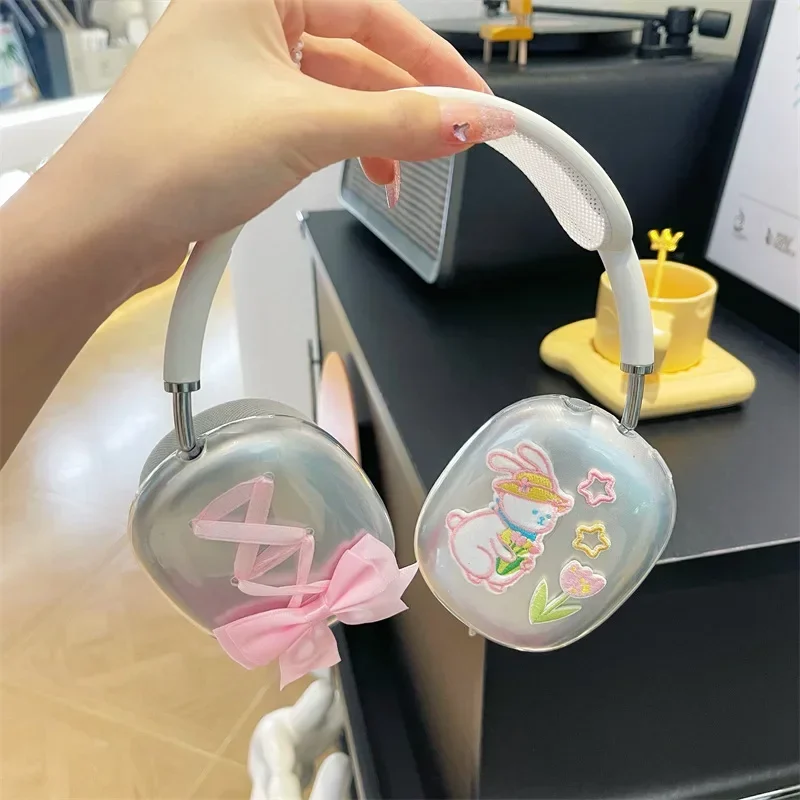 Embroidered Rabbit Case for AirPods Max Protective Headset Headphone Airpod Max Case Cover