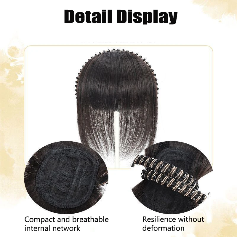 Hairband Bangs Wig Piece Integrated Female Forehead Cover White Hair Top of Head Replacement Piece