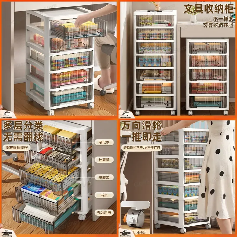 for Drawer Storage Cabinet Multi-layer File Cabinet Bedroom Crack Office Student Under Desk Stationery Sorting Storage