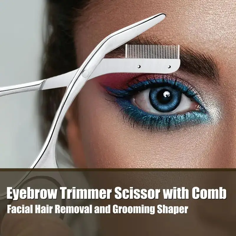Juego de tijeras y peines para recortar cejas de acero inoxidable, herramienta de aseo de precisión para hombres y mujeres, depilación sin esfuerzo