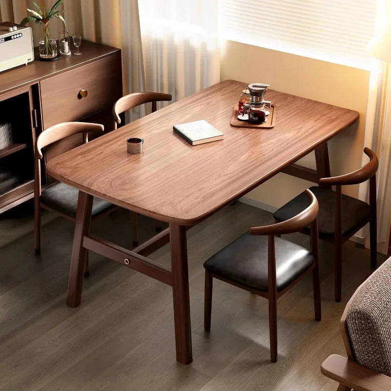 

Деревянный центральный сидячий обеденный стол, небольшой бытовой современный простой прямоугольный стол для гостиной, квартиры, балкона, мебель для спальни