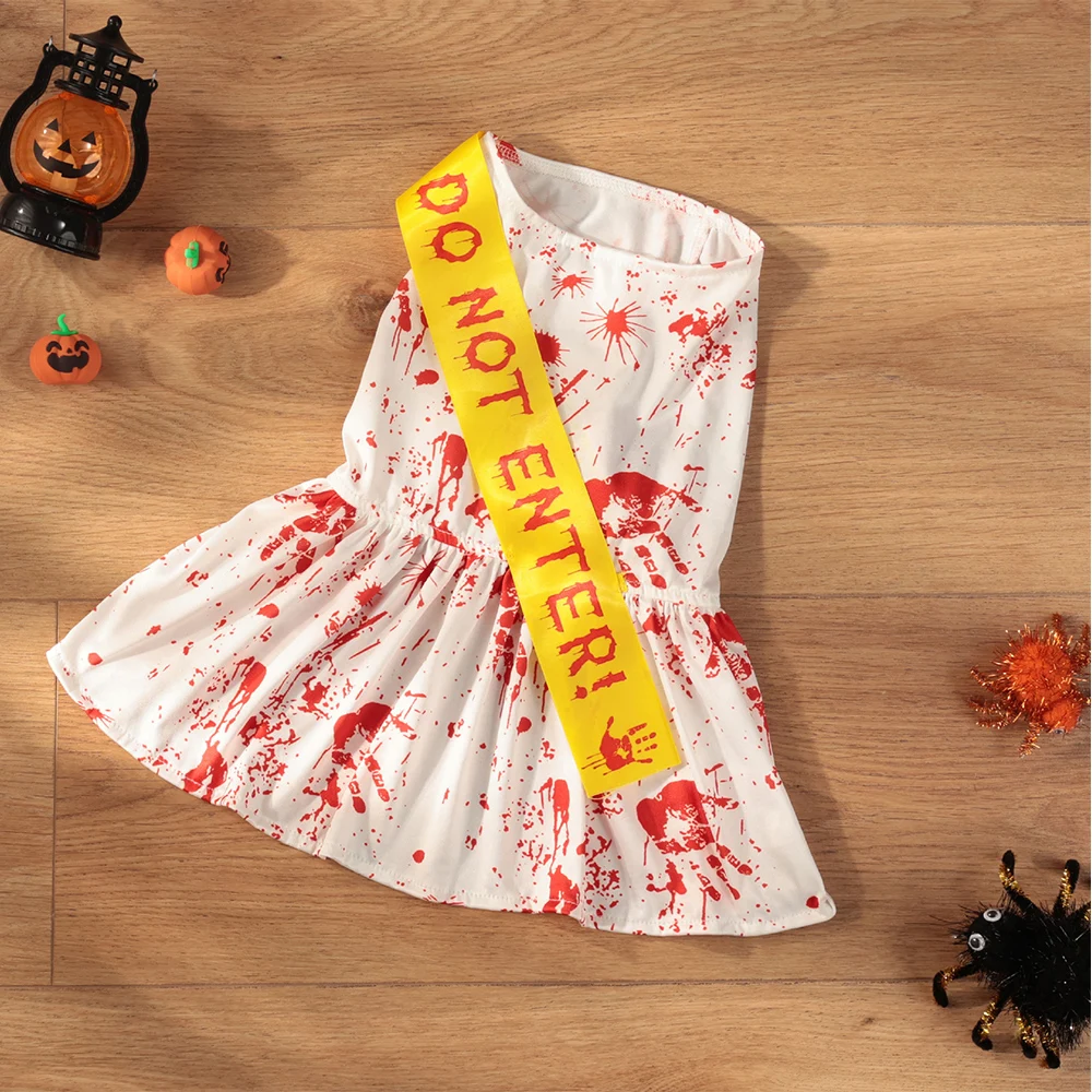 Halloween Cosplay Pet Cat Dress Up Clothes For Dog Costume Blood Strip Outfit PET Cat Costume Christmas Party Dog Coat Cloth