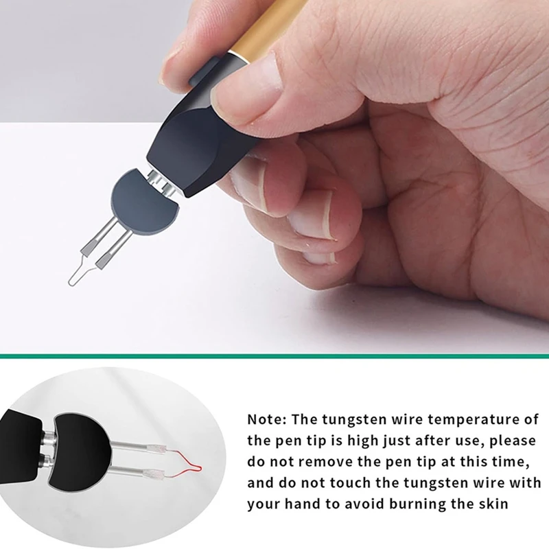 Caneta queimador de linha sem fio, ferramenta de queima de queimador de linha, com 5 pontas de substituição para acabamento de tecelagem de contas amarrando A-A68X