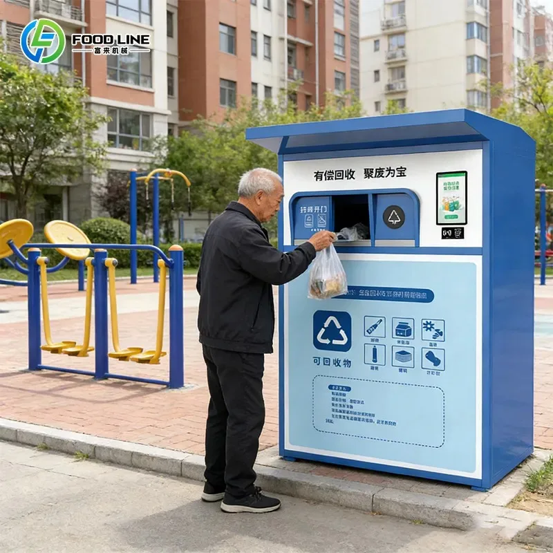 Commercial Weatherproof Automated Waste Collection Reverse Vending Machine