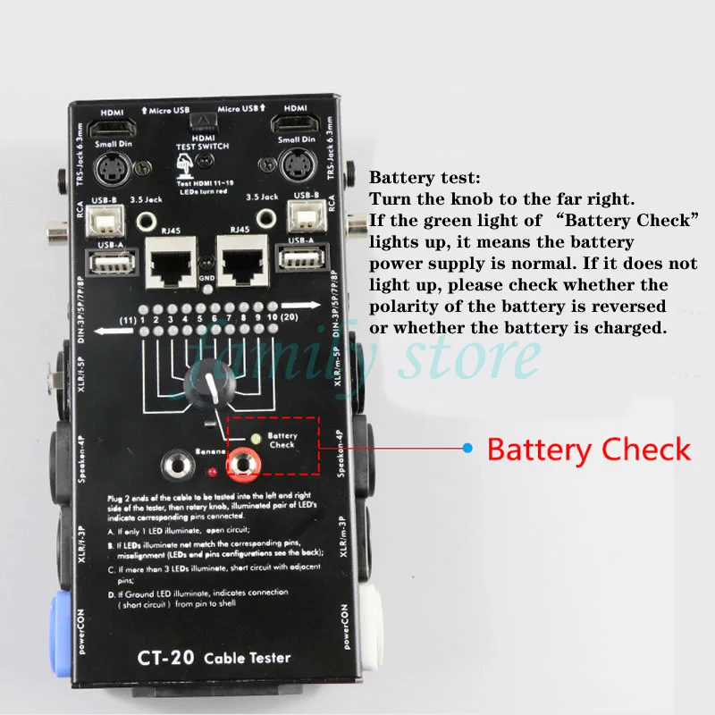 CT-04F, CT-20 multifunctional cable tester, USB/RJ45/HDMI/audio cable/XLR signal cable tester, can measure 15-20 types of cables