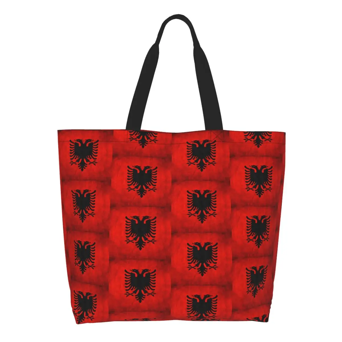 Albania Flag Shopping Tote Bag Canvas Large Capacity Shoulder Bags Shopper Grocery Handbag for Women