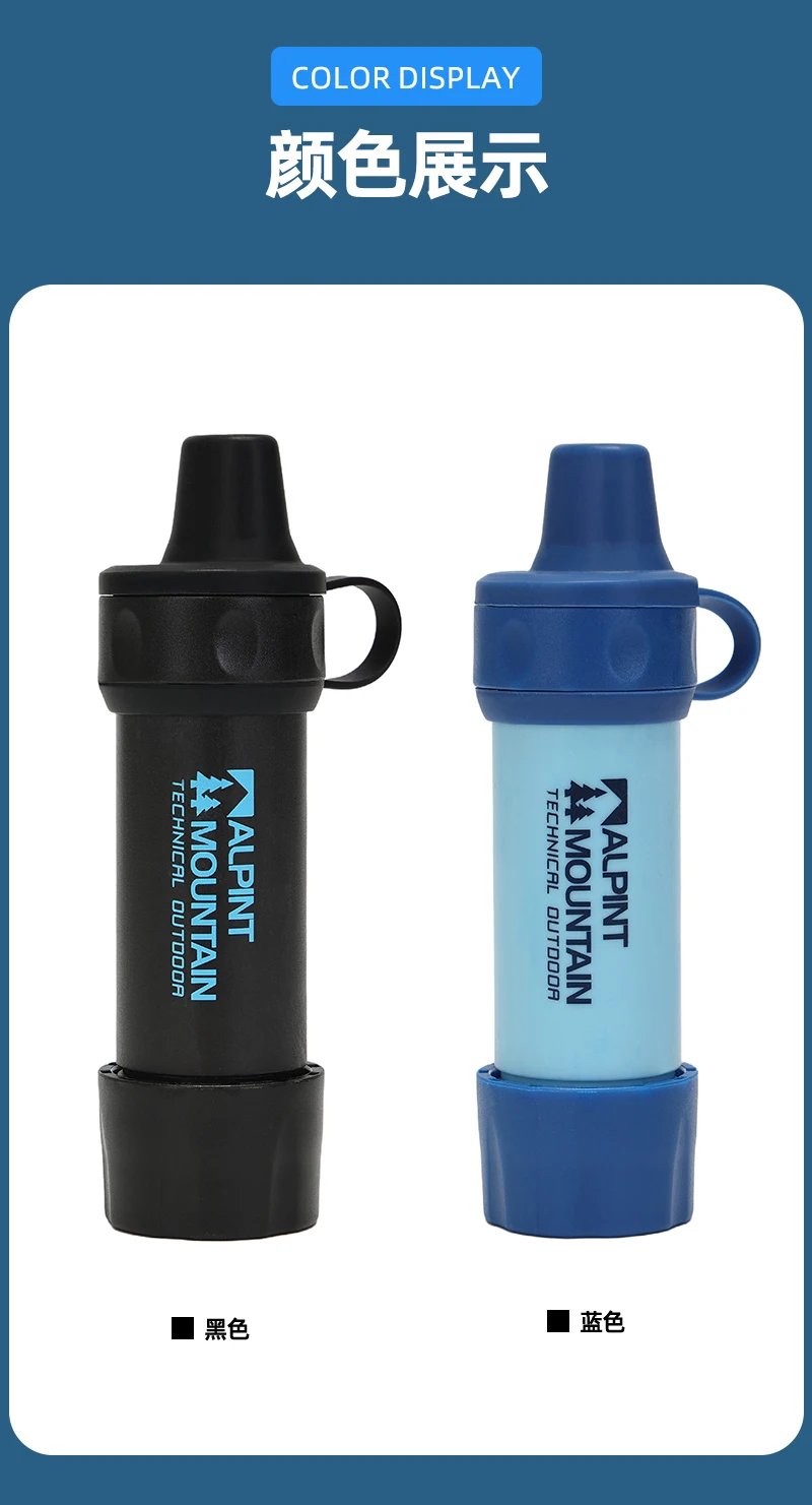 Persönlicher Wasserfilter für Wandern, Camping, Reisen und Notfallvorsorge Überlebens-Wasserfiltrationsstrohhalme Leichtgewichtig Tragbar – Detail 22