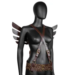 Steampunk Shoulder Armor Battle Pad Woman Man Retro Shawl Vest Medieval Leather Halloween Costumes Cosplay Anime Accessory Prop
