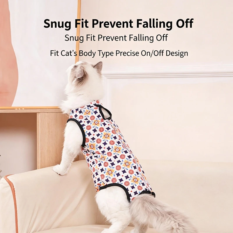 Cat Weaning Sterilization Suit Small Dog Cats Jumpsuit Anti-lick Recovery Clothing After Surgery Cute Print Pet Care Clothes