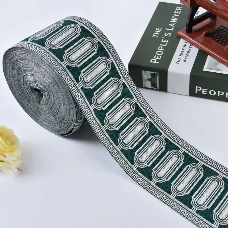 25Yards Embroidery Lace Woven Jacquard Ribbon Trims Pattern For Curtain Sofa Clothing Straps Accessory DIY Sewing Fabric