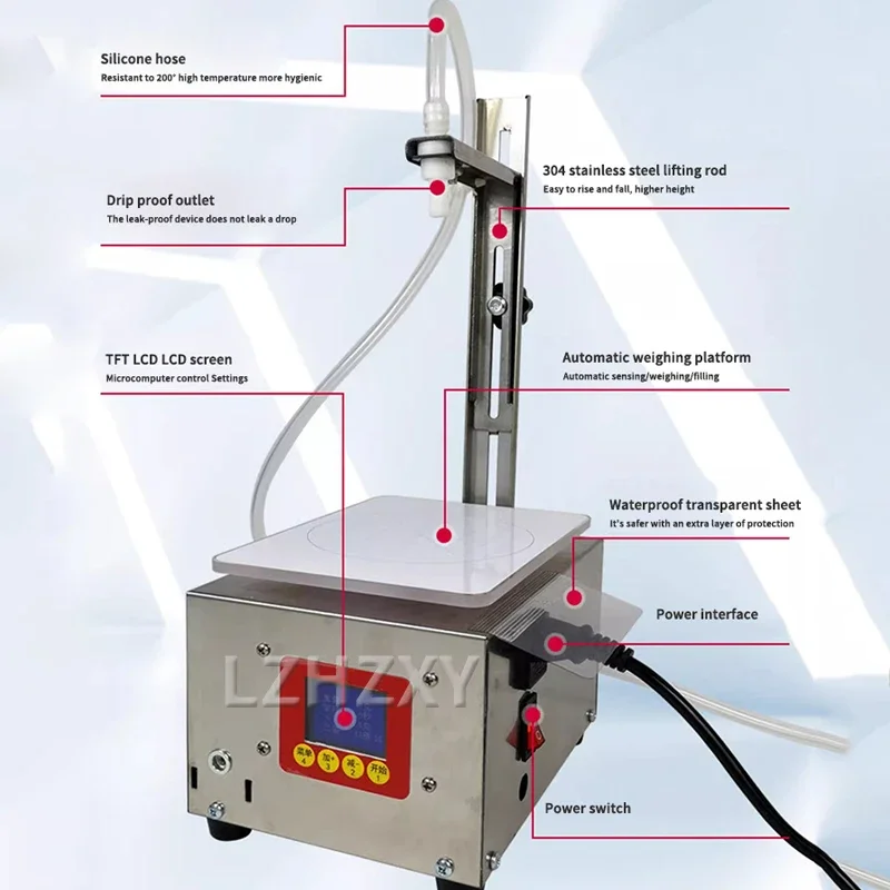 آلة تعبئة السوائل 2L 3.5L 4.5L 11L التحكم الرقمي شرب الماء العطور مستحضرات التجميل عصير الحليب حشو الزجاجات الصغيرة
