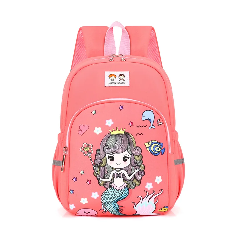 pink red Minnie children\'s bag kindergarten girls safety backpack primary school students 3-6 years old