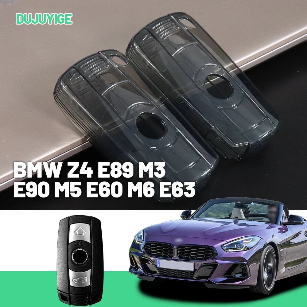 Clear TPU Car Key Case For BMW Z4 E89 M3 E90 M5 E60 M6 E63 X5M E70 X6M E71 Key Fob Cover Protector Shell Auto Accessories