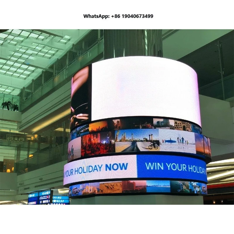 P1.8 P2.5 2.5Mm Full Color Flexible  Display Cylinder Round Indoor  Screen Column Video Wall FWX