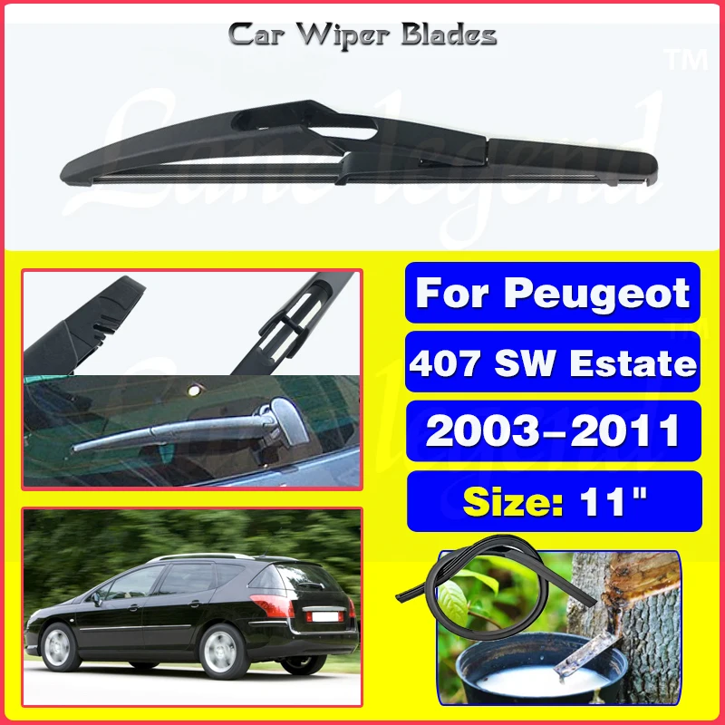 

11" Rear Wiper Blade Windshield Windscreen Window Car Rain Brush For Peugeot 407 SW 407SW Estate 2003 - 2011 Car Accessories