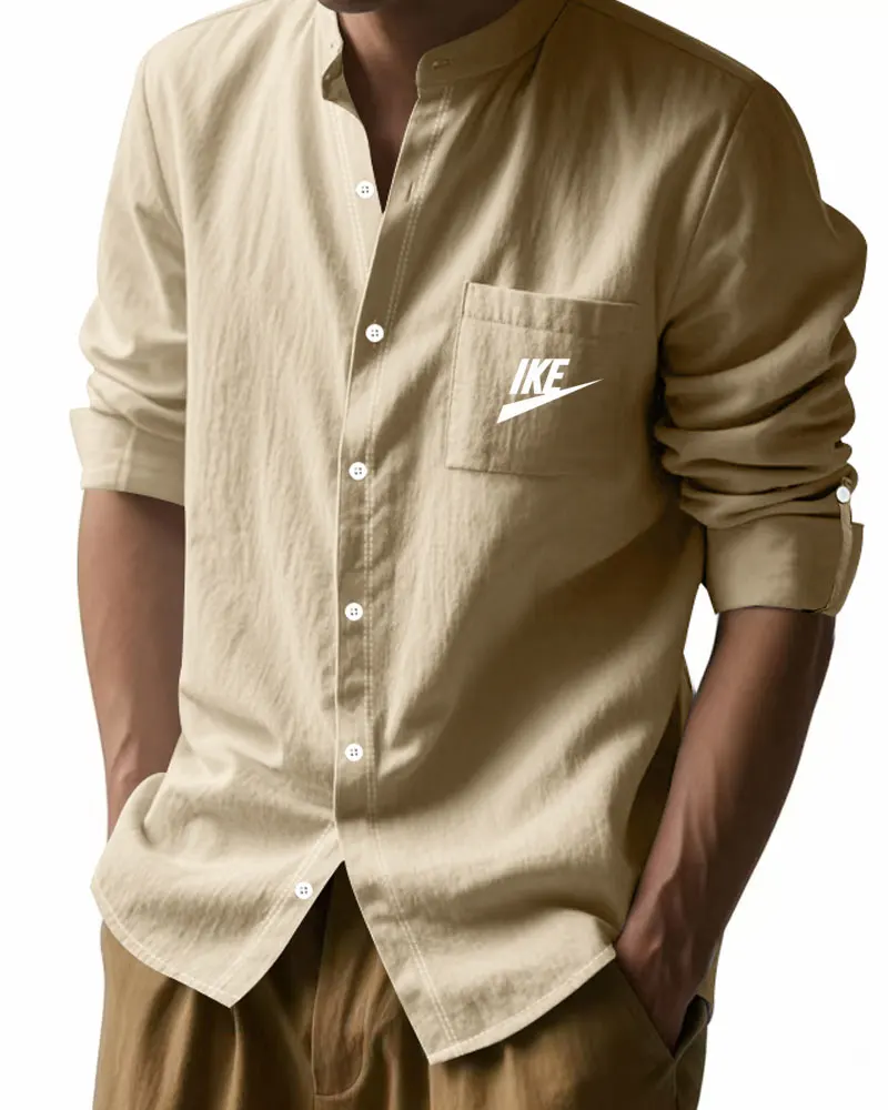 

Men's New Summer Long-Sleeved Breathable Single-Breasted Shirt, 2025 Suitable For Hawaiian Beach Style Clothing, Made Of Linen